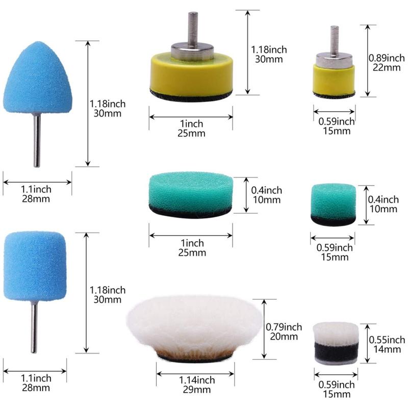 Product Introduction of 22 Mini Polishing Pads Detail Polishing Pad for Detailing Rotary Polishing Tool Cordless Drill Buffing Polishing Pad 10
