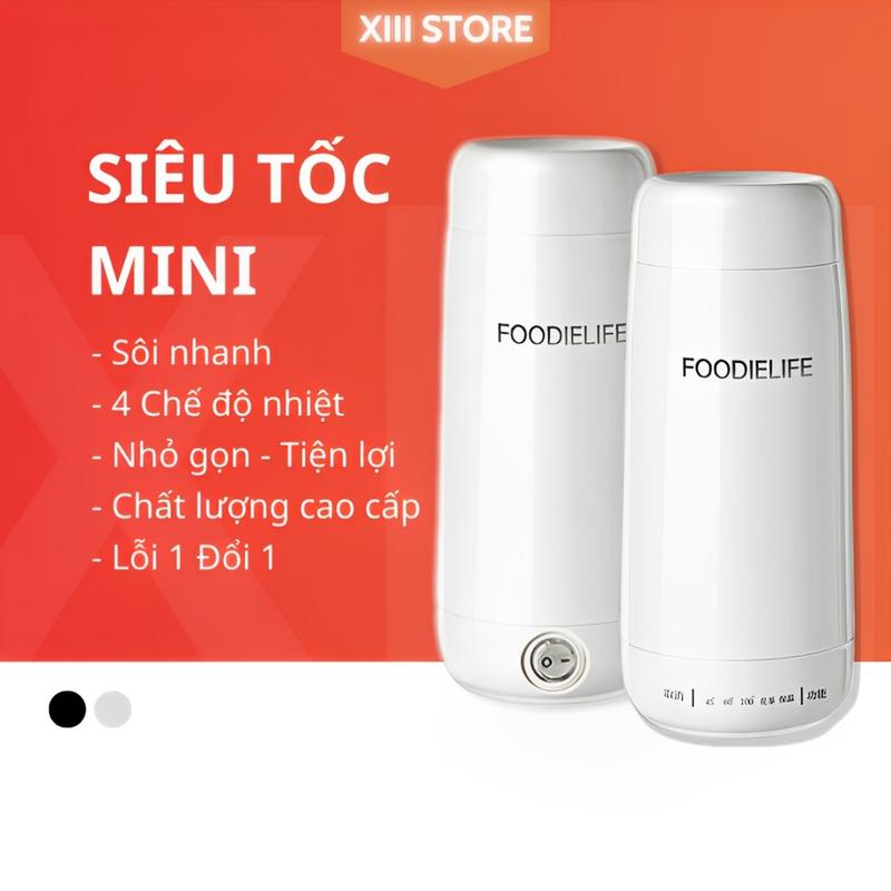 Bình đun nước siêu tốc mini du lịch 450ml, giữ nhiệt đun sôi, pha sữa pha trà, bảo hành 6 tháng