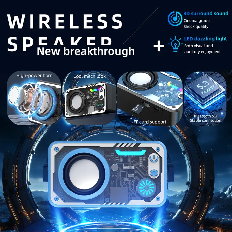 GOOJODOQ AB4085 Speaker LED Bluetooth Speaker 5.3 Surround Sound System RGB Multifunction Speaker Connect Desktop/Laptop/TV/Mobile Speaker . 2