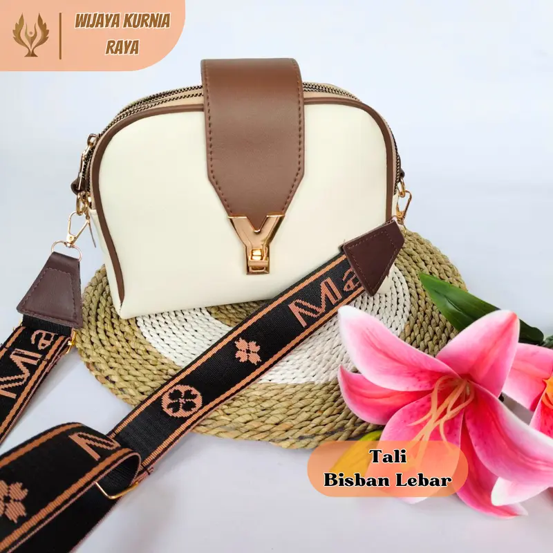 Tas Selempang Wanita Wrislet Yagumi 3 Ruang Tali Lebar Bahan Kulit Sintetis 6