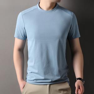 [先端技術 通気性] メンズ 無地 ラウンドネック スポーツTシャツ | 3Dピンホール 通気性メッシュ | 四方八方向 伸縮性 ノンリストレス | フィットネス ランニング必携