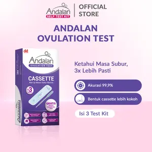 Andalan Ovulation Test Isi 3 + Urine Cup - Alat Tes Masa Subur Untuk Promil, Digunakan 3 hari berturut-turut