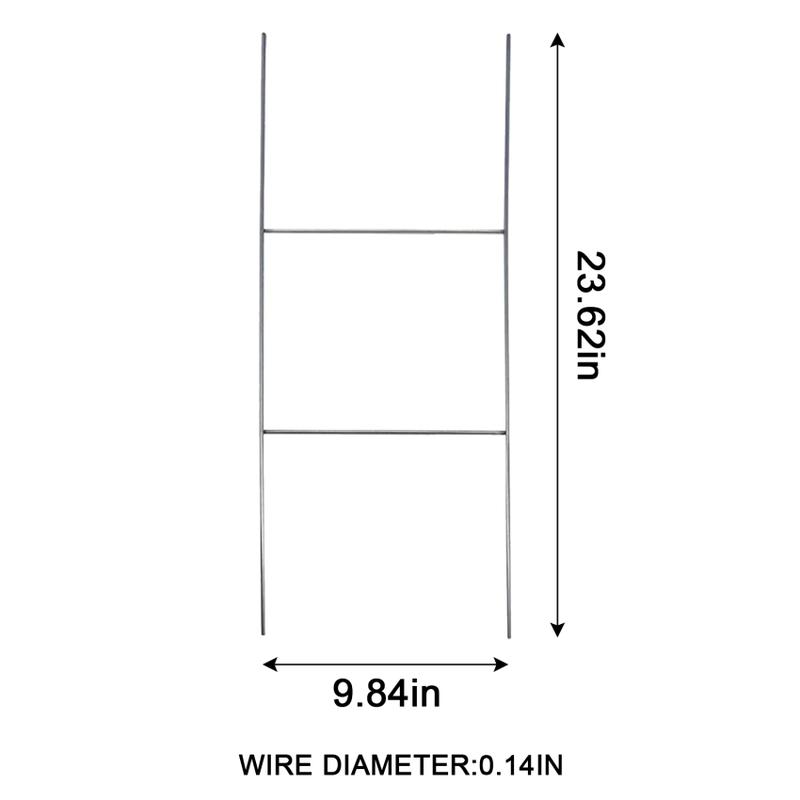 Product Introduction of Sturdy Double H Frame Metal Stakes Yard Signs Holder, Pack of 10 Metal Stake 10 x 24 inch Wire Stake, Yard Sign Holder fit 4mm or 5mm Corrugated Signs Panel Ship Same Day 2
