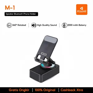 KISONLI Speaker Bluetooth M-1 Phone Holder 360° Foldable Mobile RGB lights