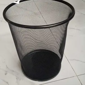 BINSA - Tempat Sampah Jaring Stainless Tebal Keranjang Sampah Hitam Rumah Minimalis MH04