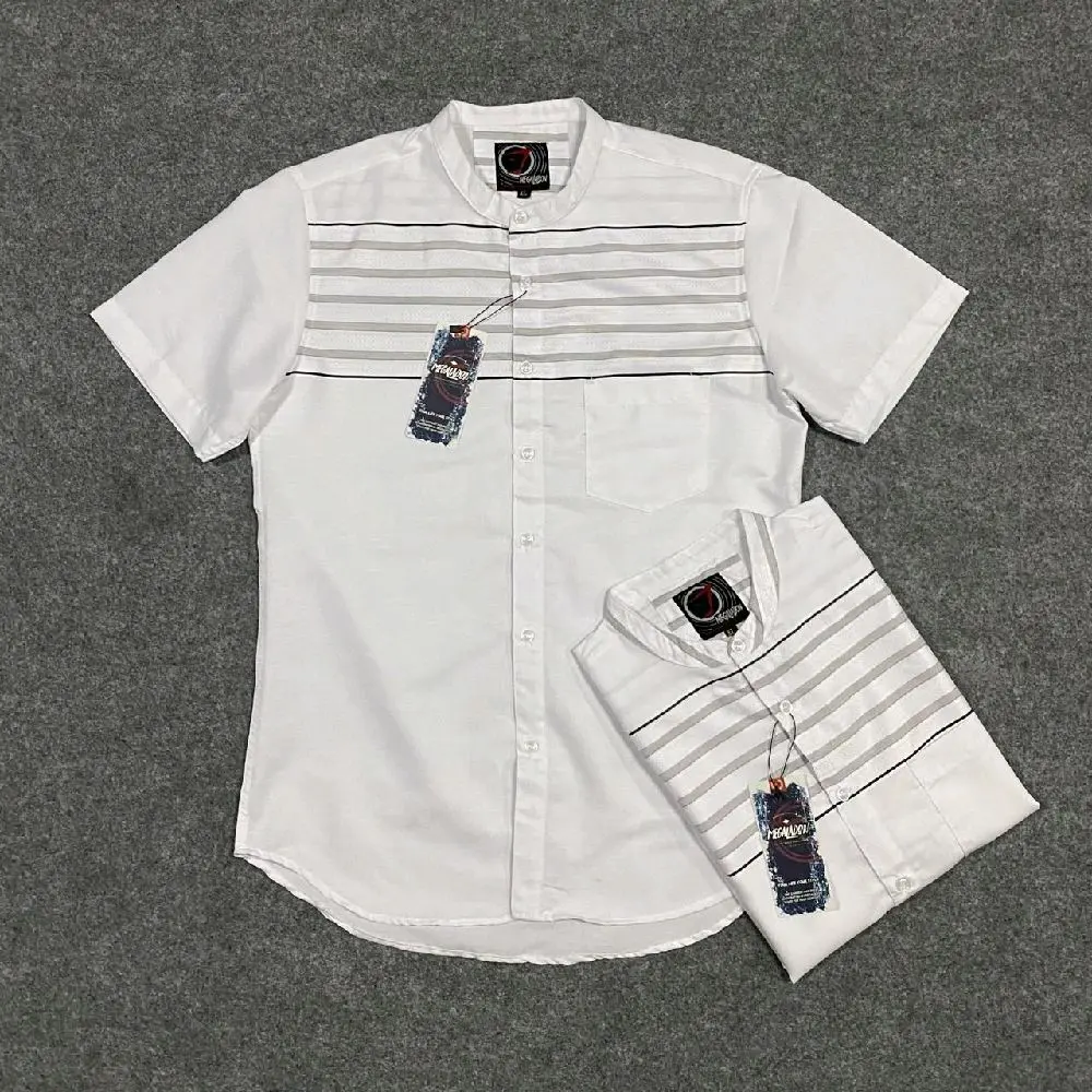 Koko Ar Rafi Kekinian Lengan Pendek Muslim Baju Koko Pria Kain Kancing Katun Madinah  Dewasa Kurta Nyaman Motif branded ori