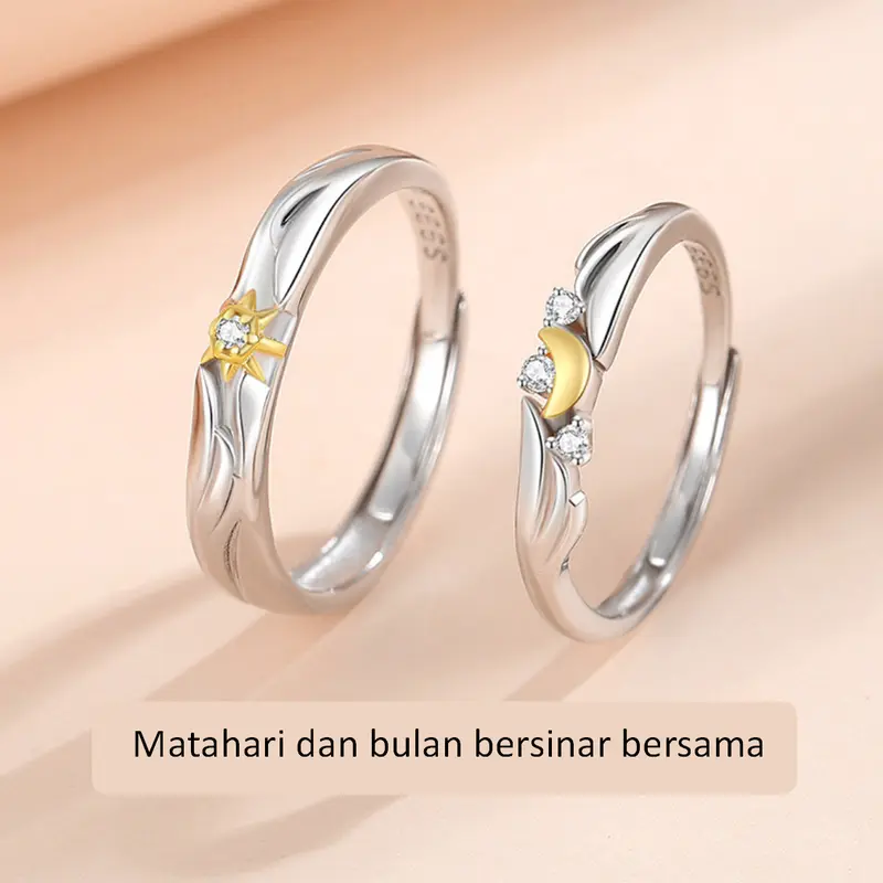 Cincin couple Titanium campuran -wuji cincin couple sepasang cincin pasangan/Bisa Disesuaikan 0