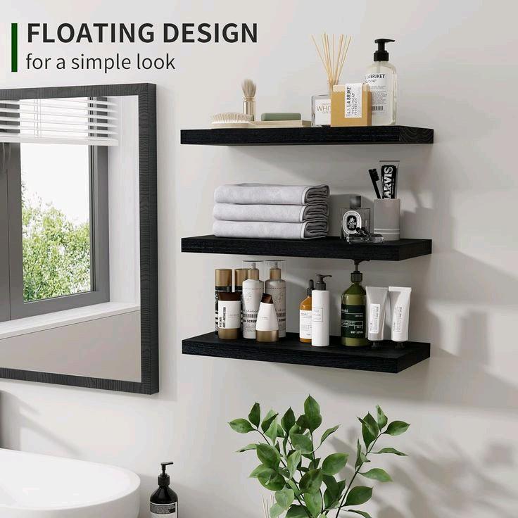 AMBALAN DINDING extra lebar 20cm melayang aestetik elegan dekorasi idaman buat mempercantik rumah anda_ banyak varian ukuran dan warna rak gantung hias 2