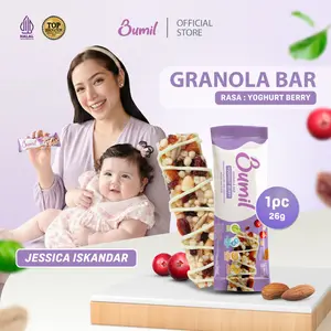 BUMIL Makanan Ringan Bar Rasa Yoghurt Berry dengan Daun Katuk (Granola Bar Yoghurt Berry) [1 pcs]
