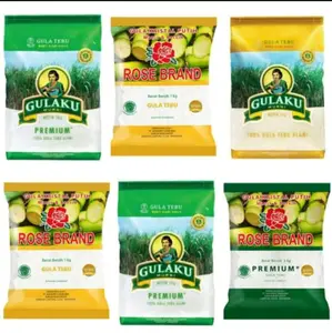 *[1KG×5PCS] Gulaku, Rose brand kemasan 1kg isi 5pcs Gula pasir murni berkualitas Food Manis Bahan Tebu(hijau/kuning)