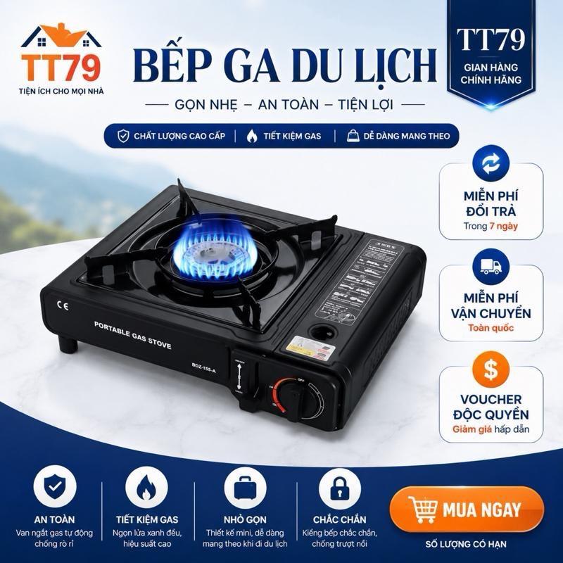 Bếp Gas Du Lịch TT79 Chống Cháy Nổ Chống Gió Tiện Lợi Cho Gia Đình Dã Ngoại An Toàn Tiết Kiệm Gas TT79 Mall