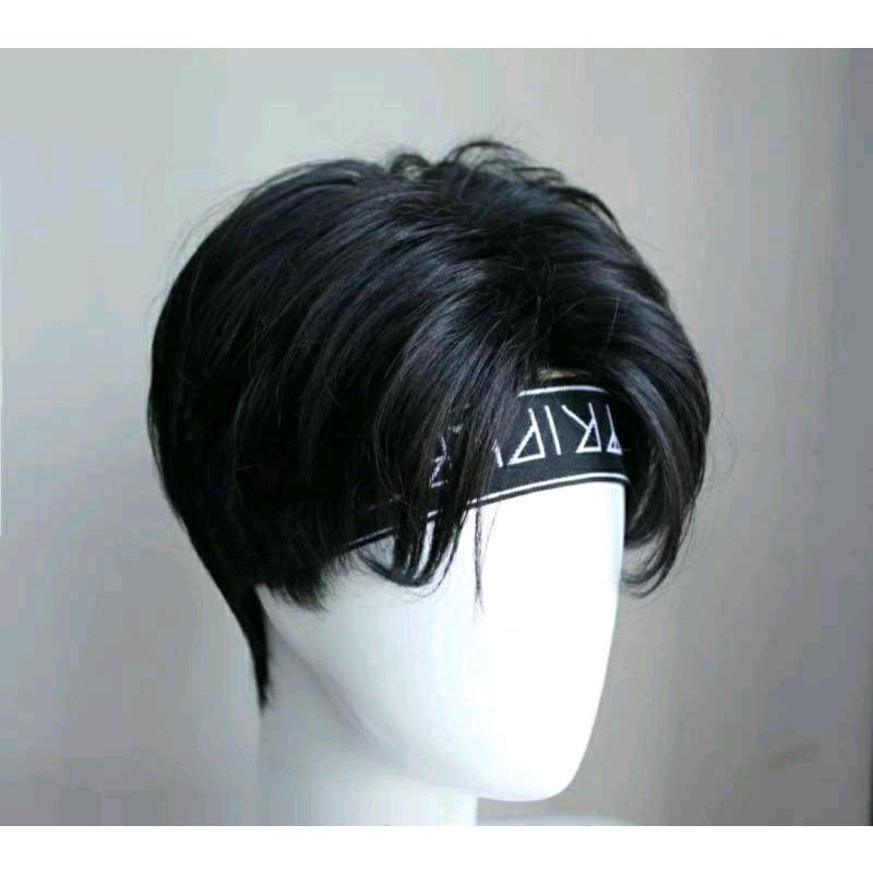 Wig Pria Pendek Korea Belah Tengah / Rambut palsu Pria Gaya Oppa Korea 2