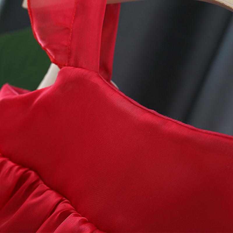Product Introduction of Solid Color Baby Girls Summer Smooth Cool Children Clothes Sweet Korean Style Kids Bowknot Party Evening Dresses 0 To 3 Years 14