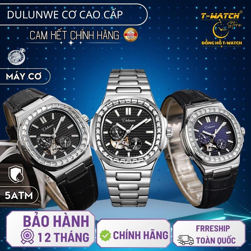  Đồng hồ nam DULUNWE Patek máy cơ Automatic mặt đính đá size 40 - D6043 Analog Watch Đeo Tay 