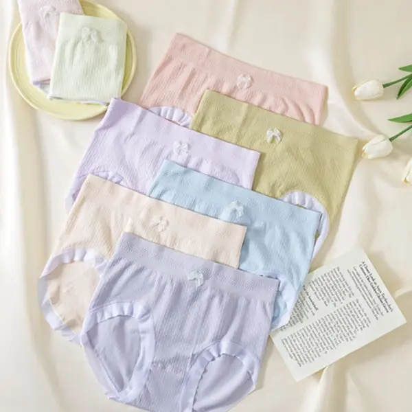 Medium-high waist large size underwear high waist tummy-control seamless comfortable breathable women's seamless triangle underwear