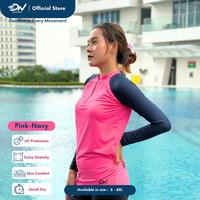 Gambar DN Sportswear Baju Renang Wanita dengan Resleting Depan – UV Protection, Quick Dry, Stretchy & Nyaman Dipakai (S–8XL) - Black-pink, S dari DN Sportswear Official Kota Tangerang 5 Tokopedia