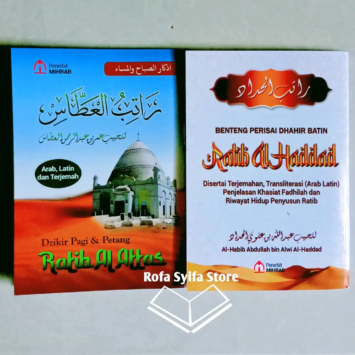 Paket 2 kitab Ratib al haddad & Ratib Al attas Arab Latin dan Terjemahan Ukuran Saku kertas Hvs Putih