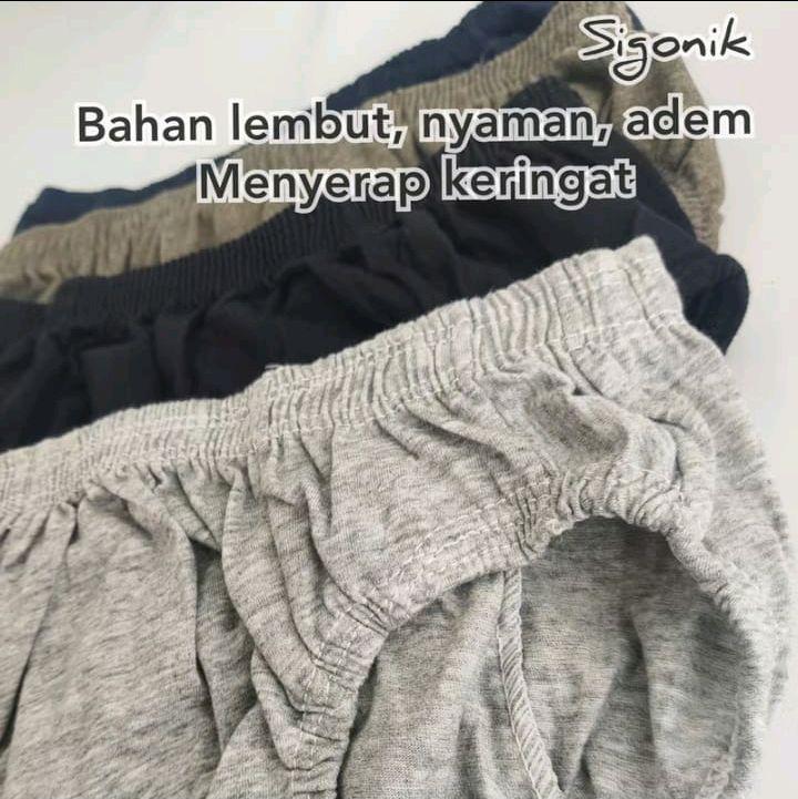 paket hemat isi 12pcs celana dalam segitiga  celana dalam pria dewasa nyaman dipakai bahan katun lembut karet elastis terlaris Boxer Cowok Merah Pendek Motif 5