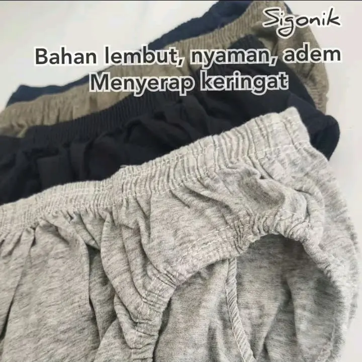 paket hemat isi 12pcs celana dalam segitiga  celana dalam pria dewasa nyaman dipakai bahan katun lembut karet elastis terlaris Boxer Cowok Merah Pendek Motif 5