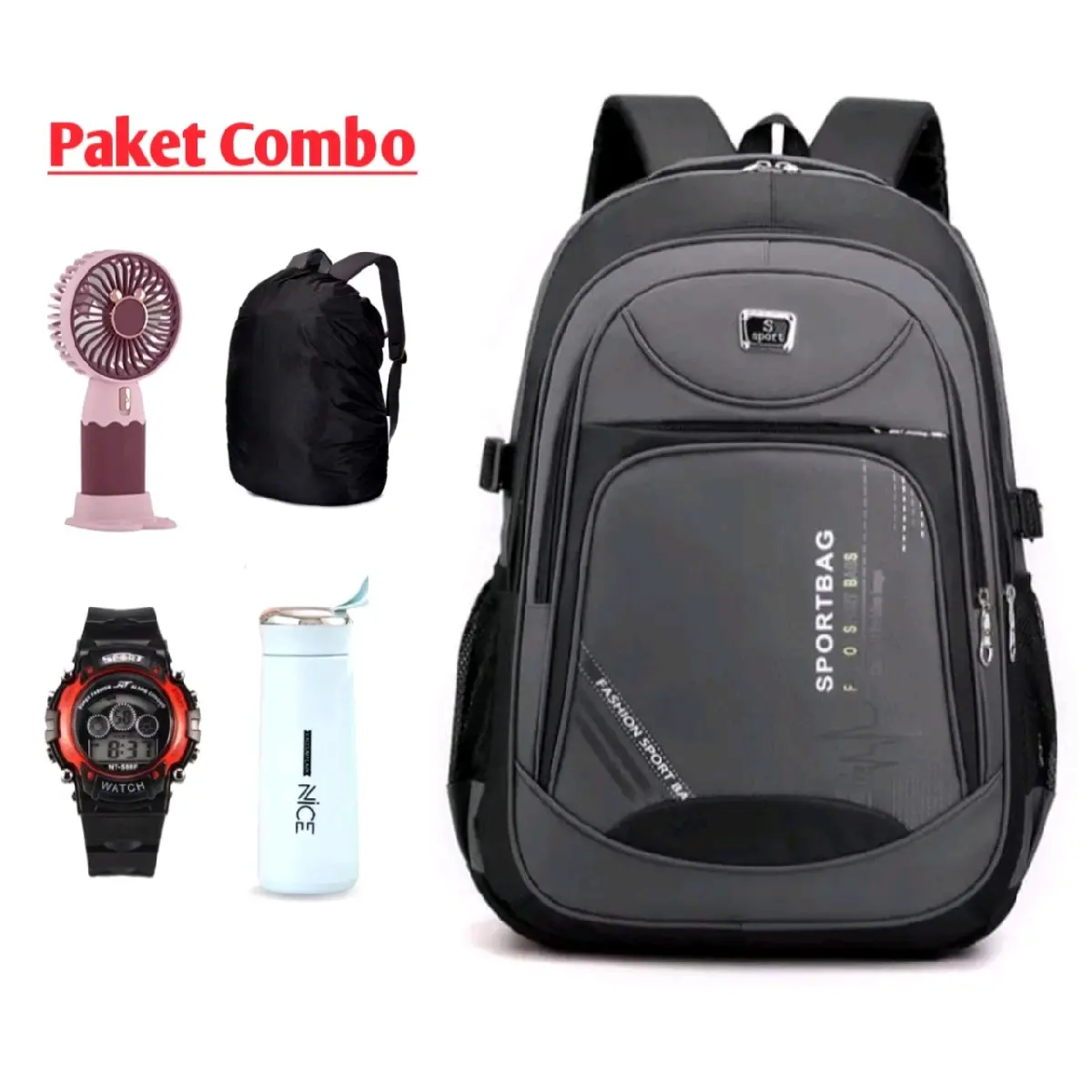 Tas Ransel Anak Sekolah Laki-Laki Kapasitas Besar dengan 3 Ruang Resleting dan Handle Busa Tebal - Fashion