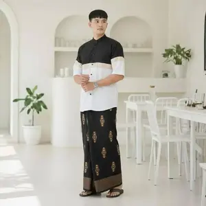 Set Sarko Pria Dewasa Sarung Dan Koko Baju Koko Baju Muslim
