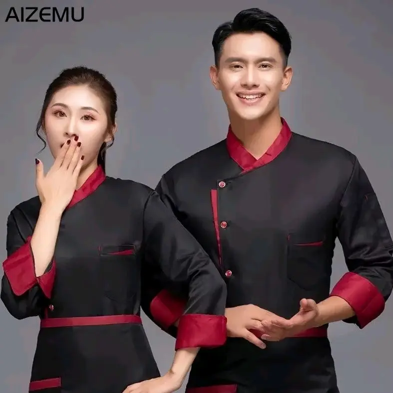 Jaket Koki Seragam Chef Baju Koki Unisex Pekerja Restoran 4