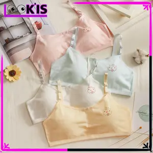 {COD} LOOKIS- Miniset Seamless Remaja 7031 Tanpa Kawat Bra Wanita Anak Sekolah Tanktop Pelajar Korea Miniset Anak Polos Busa Bisa Dilepas Pakaian Dalam Cotton Underwear Training Bra Young Teenager Adjustable