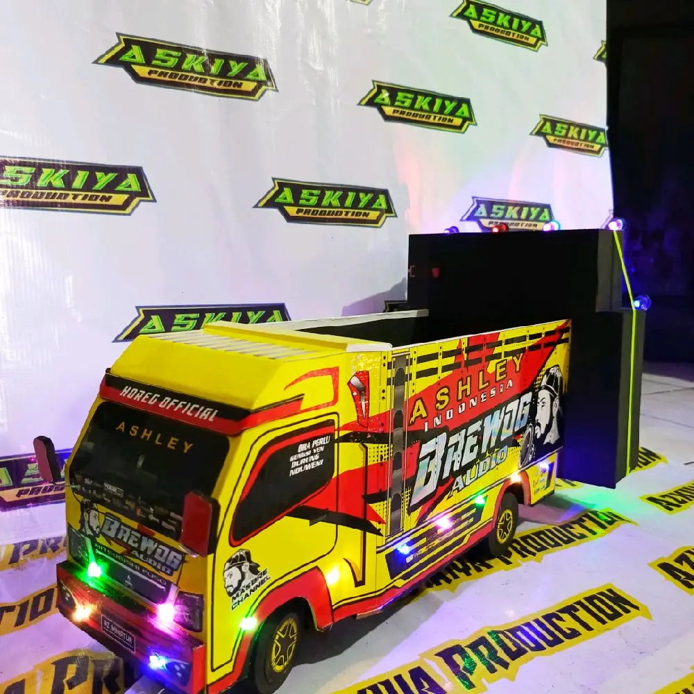 MINIATUR TRUK SOUND HOREG  AUDIO bak dump Truck Toy Led Lampu