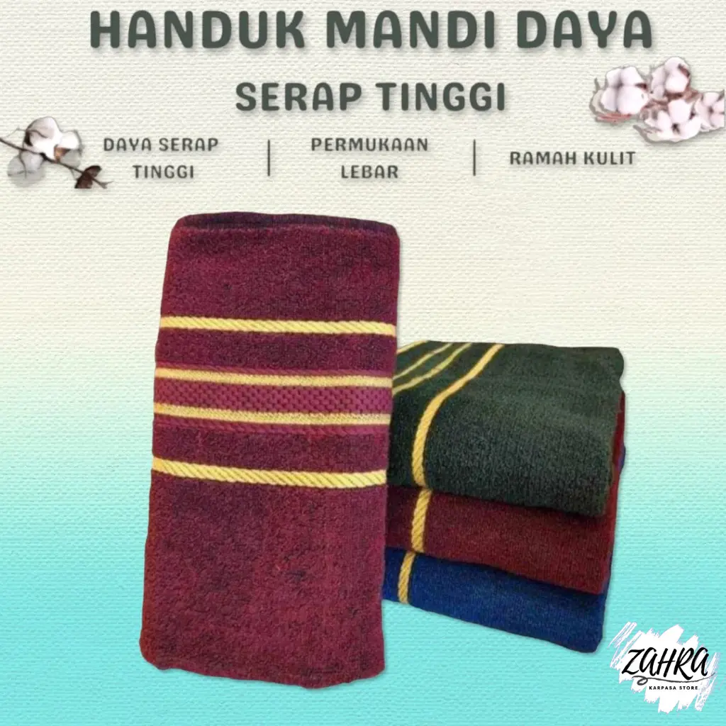Handuk Mandi Dewasa Tebal 80x150 Patriot warna polos Cotton Premium Tebal Lembut Daya Serap Tinggi