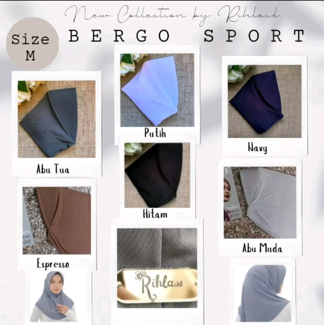BERGO SPORT PET TEBAL Size M By Rihla.id  Kerudung Instan