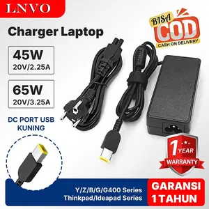 [Garansi 1 Tahun] Charger Laptop Lnvo USB Plug untuk ThnkPd X240, X270, X260, T440 - Colokan USB Kuning