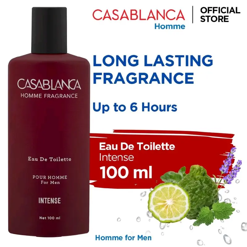 Casablanca Eau De Toilette Long Lasting Fragrance 100 ML / Casablanca EDT Homme 100 ML / Casablanca EDT Femme 100 ML/ 8