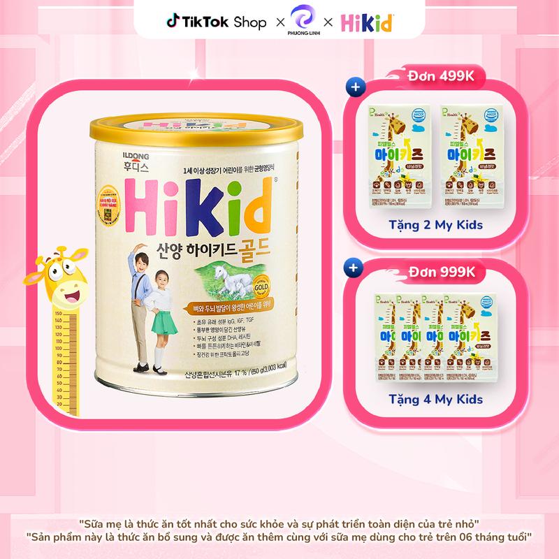 Combo 2 Lon Sữa Bột Hikid Đủ Vị Vani/Premium/Socola/Dê Nội Địa Hàn Quốc Hỗ Trợ Tăng Chiều Cao