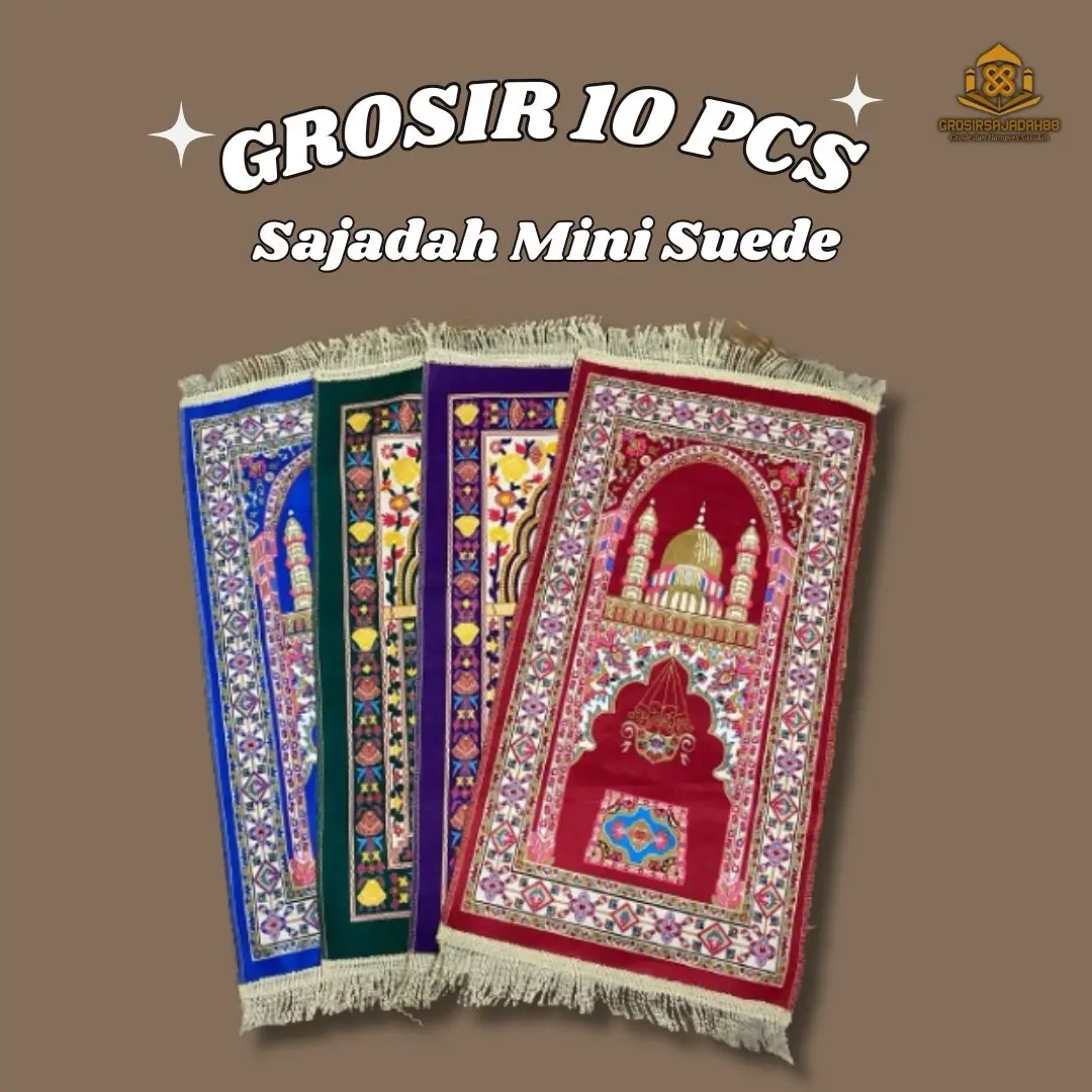 PAKET GROSIR 10 PCS SAJADAH MINI SUEDE 60x35cm|Bahan Premium|Termurah dan Terlengkap Muslim Turki Nyaman