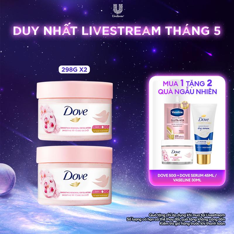   KOL Live 2  Combo 2 Tẩy Da Chết Hỗ Trợ Dưỡng Ẩm Toàn Thân Dove Hương Hoa Anh Đào 298gx2  2  