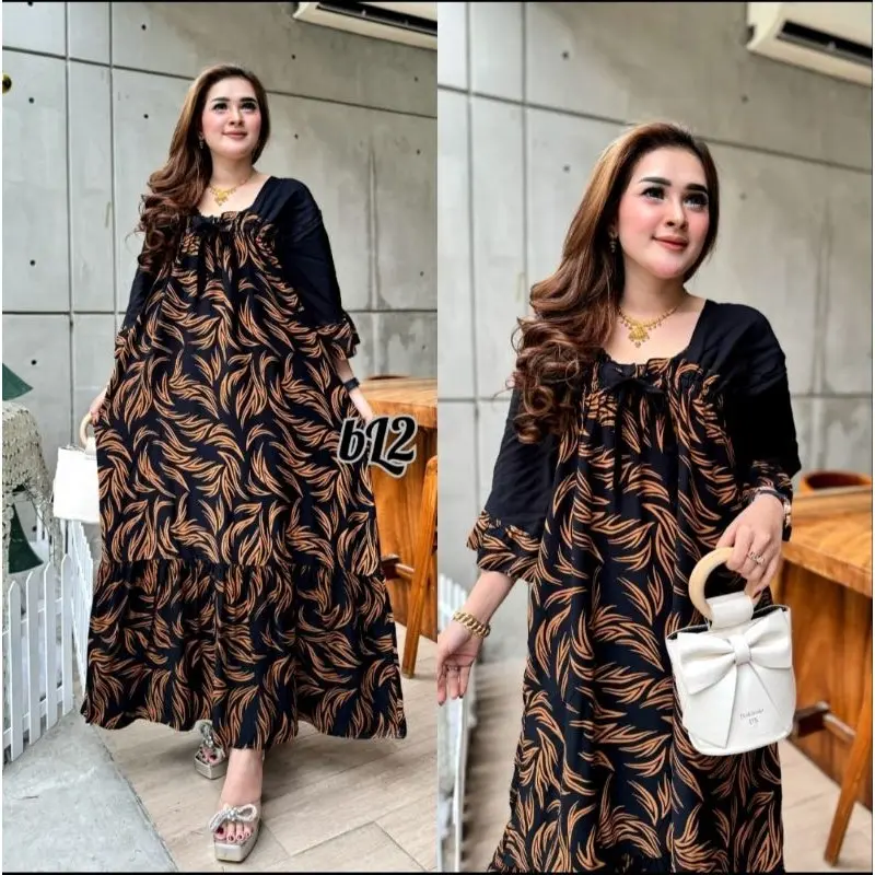 GECCA DRESS JUMBO LD 120 RAYON MOTIF TERBARU MODEL KEKINIAN RAYON TEBAL 3