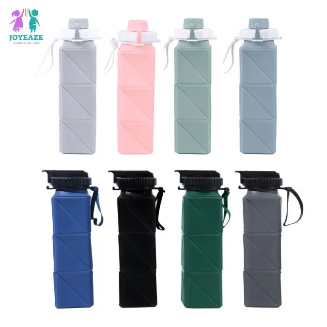 Joyeaze Portable Folded Silicone Water Bottle Straw & Drinking Bottle 620ml / Botol Minum Lipat Silikon Olahraga Umroh Naik haji Camping traveling Air 6