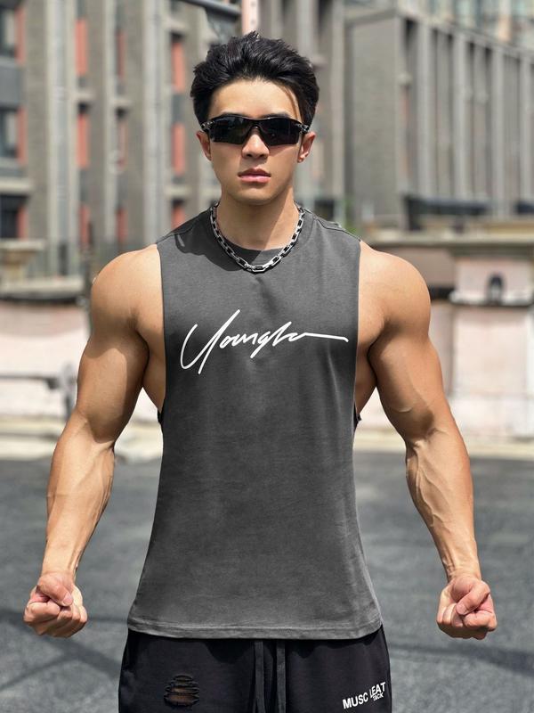 Tanktop Singlet Pria Cowok Olahraga Katun BX38 5