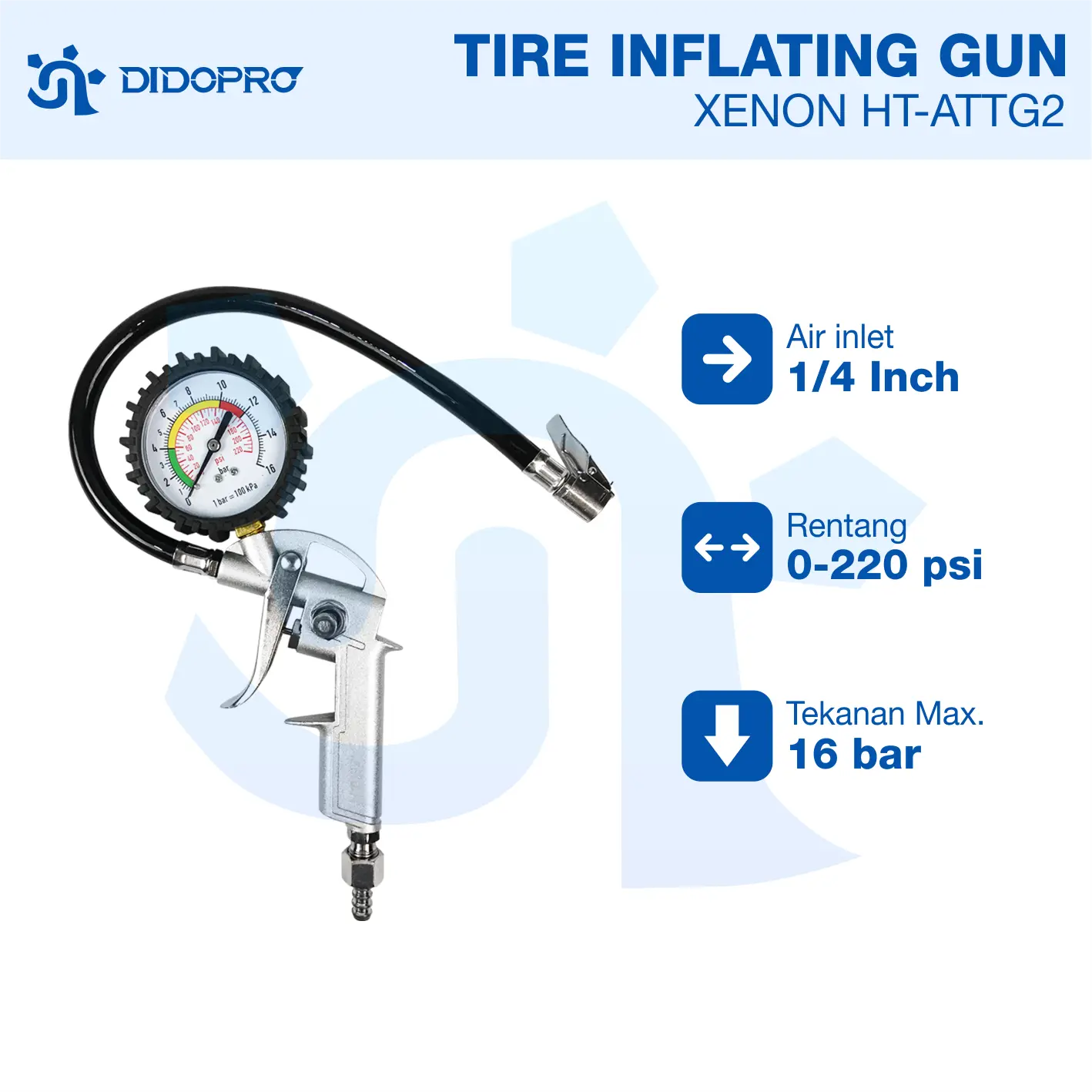 Tire Inflator Air Pressure Gun Ukuran Angin