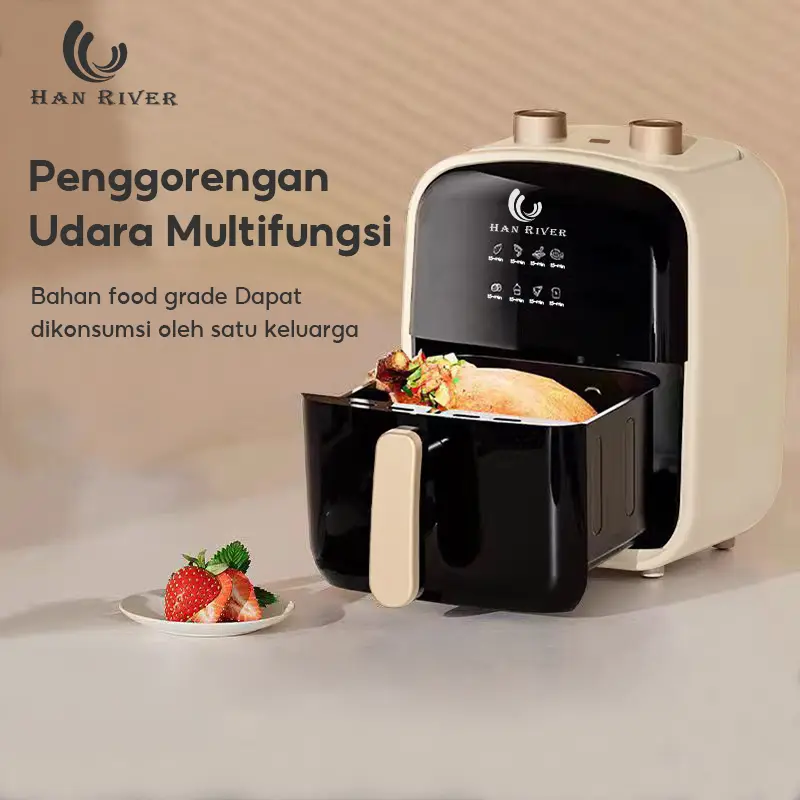 【EXCLUSIVE nisafauziah910】HAN RIVER Air Fryer 4.2L Multifungsi Wajan Anti Lengket Bebas Minyak Low Watt 800 Watt Airfryer 1