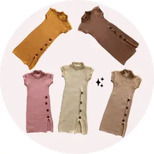 Atasan Baju Rajut Anak Perempuan Dress KIARA Motif Curly umur 2-5 Tahun Feshion Lengan pendek