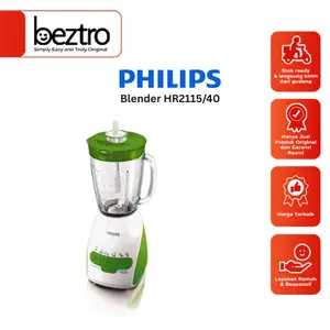 Philips Blender Plastik 2 Liter 350 Watt HR2115/40 Food Grade Safety Lock Hijau Pengaduk Ice Juicer
