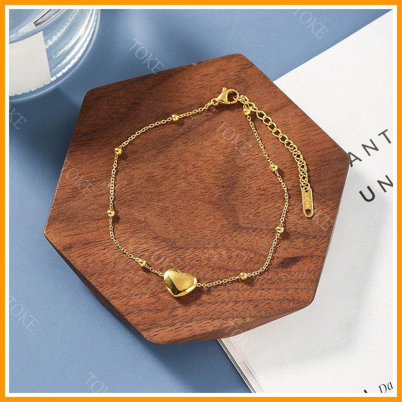 Lắc chân titan không gỉ thiết kế cá tính trang sức hình trái tim vòng chân nữ Hàn Quốc thanh lịch 