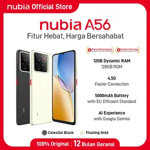 Handphone nubia A56 ROM 128GB RAM 12GB (4+8GB) Smartphone Kamera AI 13MP Triple Camera Layar 6.75" 90Hz, Baterai 5000mAh Fast Charging
