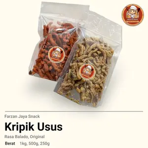 (Kripsus) Kripik Usus Balado 1Kg 500Gr 250Gr Snack Makanan Rasa Pedas Enak untuk Camilan Harian