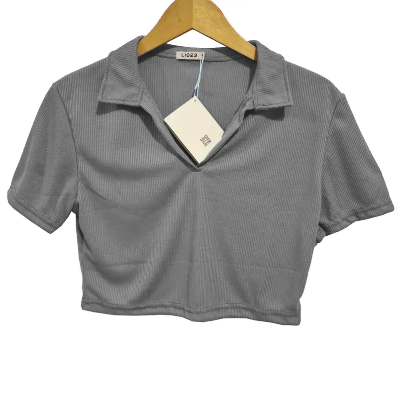 BRYLEE POLO CROP TOP RIB KNIT BISA COD 2