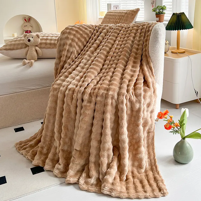 Selimut Lapis 3D Bermotif Gelembung, Hangat dan Ringan – Tersedia dalam 6 Ukuran – Lembut dan Nyaman di Kulit – Selimut Serbaguna untuk Sofa dan Tempat Tidur – Cocok untuk Semua Musim