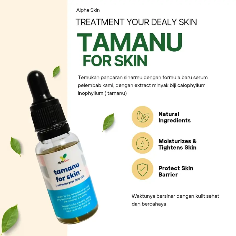 TAMANU FOR SKIN BPOM SERUM Perawatan Wajah Bopeng ANTI Aging & Mencerahkan 1