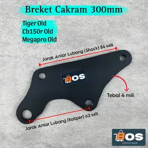 Breket Kaliper Depan Tiger Old Megapro Old CB150R Old Motor 300mm