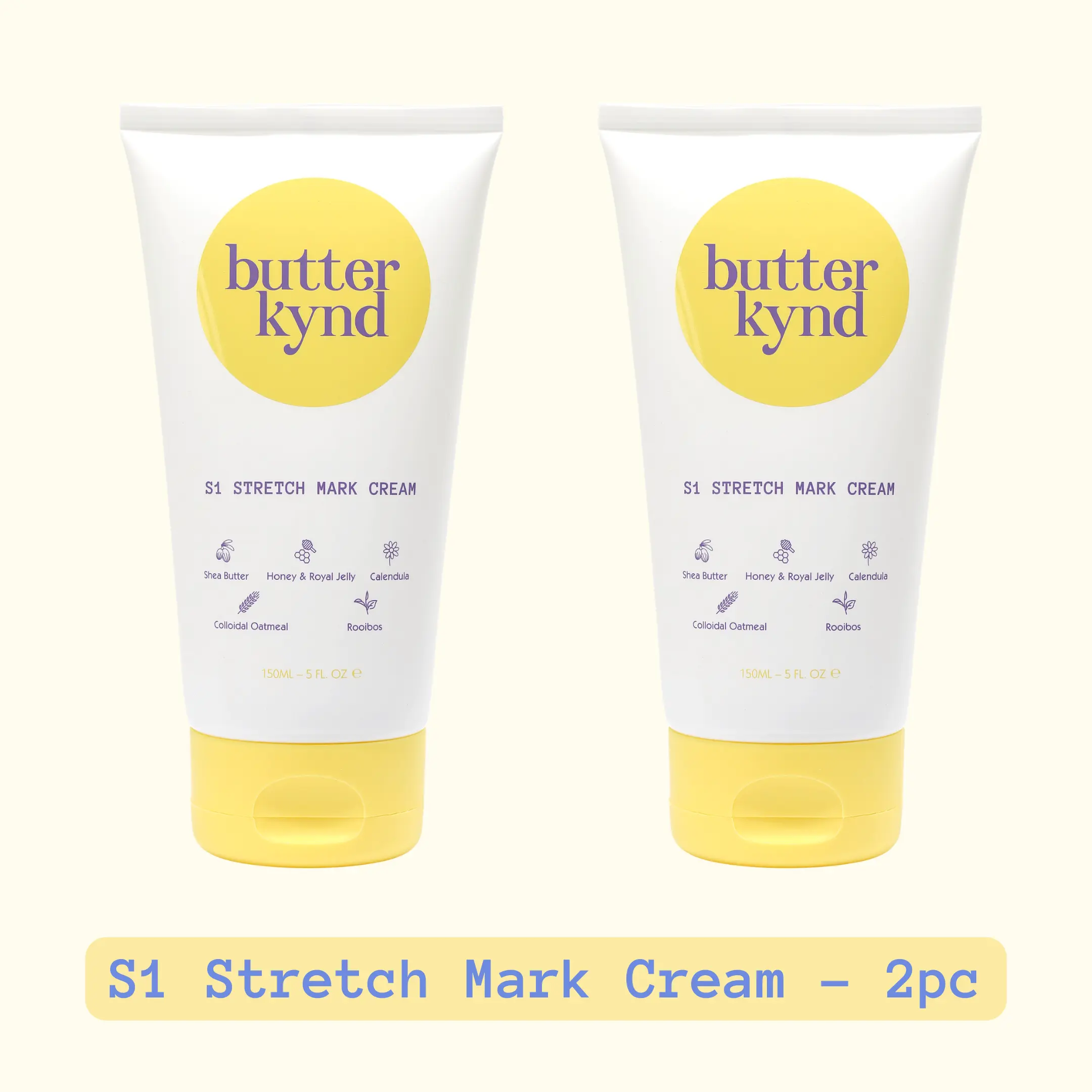 2PCS - Butterkynd S1 Stretch Mark Cream 150ml For Stretch Marks, Lightweight, Kynd & Natural Ingredients, Made in Japan